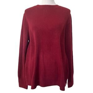 J.Crew Factory Women’s Sweater Extra Soft Yarn Dark Red Crewneck Pullover Sz L